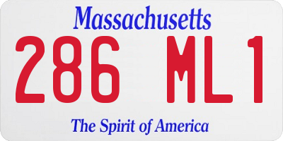MA license plate 286ML1