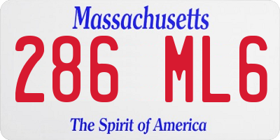 MA license plate 286ML6