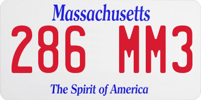 MA license plate 286MM3