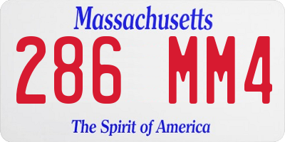 MA license plate 286MM4