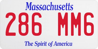 MA license plate 286MM6