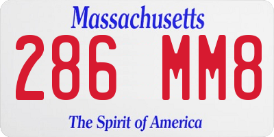 MA license plate 286MM8