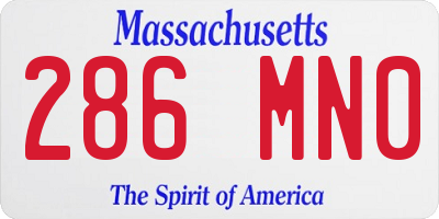 MA license plate 286MN0