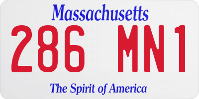 MA license plate 286MN1