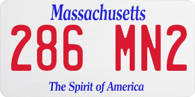 MA license plate 286MN2
