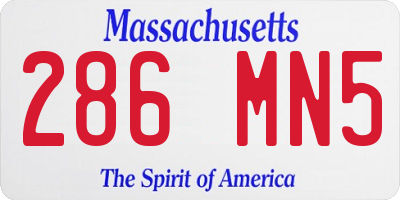 MA license plate 286MN5