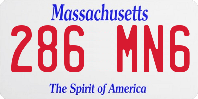 MA license plate 286MN6