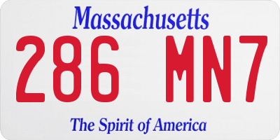 MA license plate 286MN7