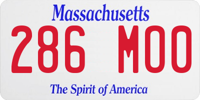 MA license plate 286MO0