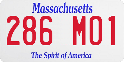 MA license plate 286MO1
