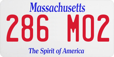 MA license plate 286MO2
