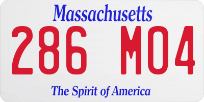 MA license plate 286MO4