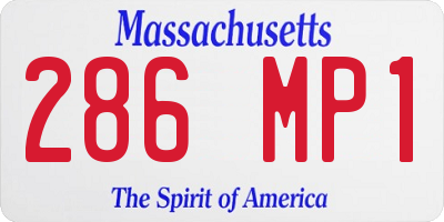 MA license plate 286MP1