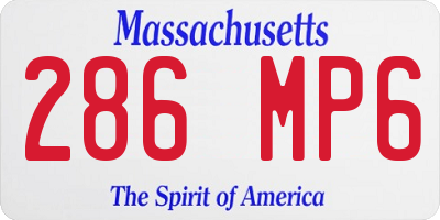 MA license plate 286MP6