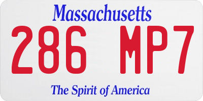 MA license plate 286MP7