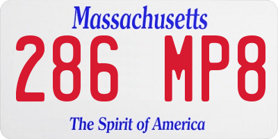 MA license plate 286MP8