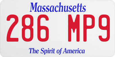 MA license plate 286MP9