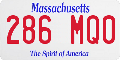 MA license plate 286MQ0