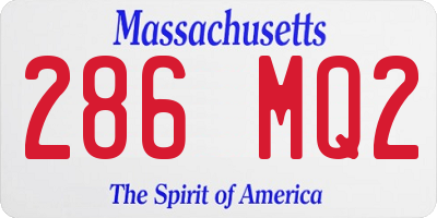 MA license plate 286MQ2