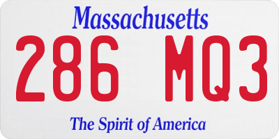 MA license plate 286MQ3