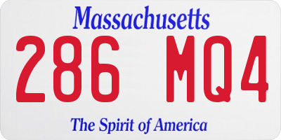 MA license plate 286MQ4