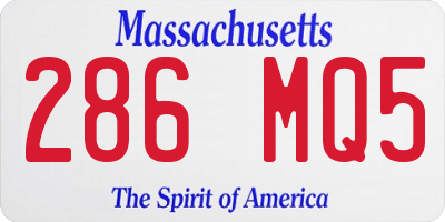 MA license plate 286MQ5