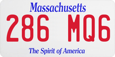 MA license plate 286MQ6