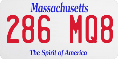 MA license plate 286MQ8