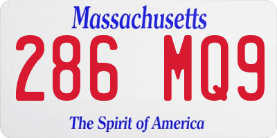 MA license plate 286MQ9