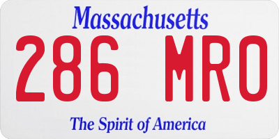 MA license plate 286MR0