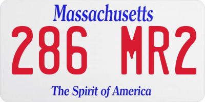 MA license plate 286MR2