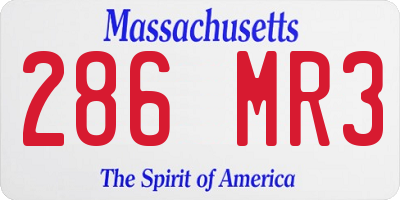 MA license plate 286MR3