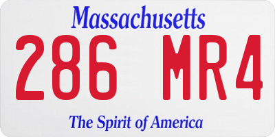 MA license plate 286MR4