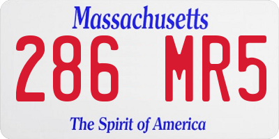 MA license plate 286MR5