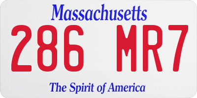 MA license plate 286MR7