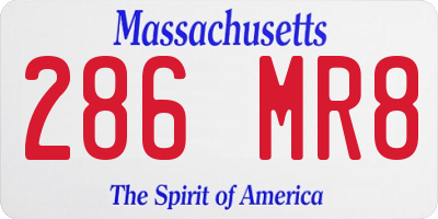 MA license plate 286MR8