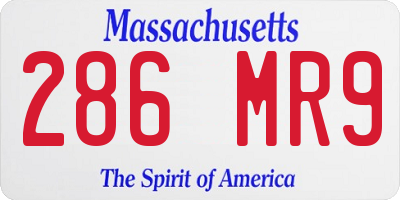 MA license plate 286MR9