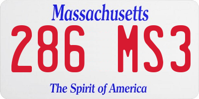 MA license plate 286MS3