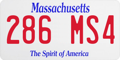 MA license plate 286MS4