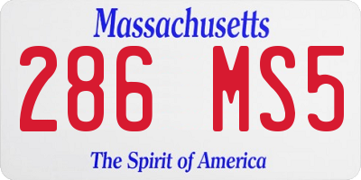MA license plate 286MS5