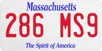 MA license plate 286MS9