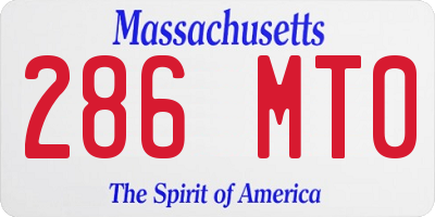 MA license plate 286MT0