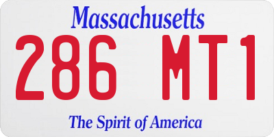 MA license plate 286MT1