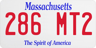 MA license plate 286MT2