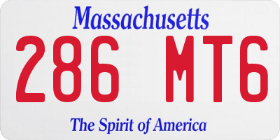 MA license plate 286MT6