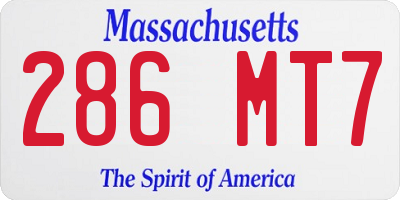 MA license plate 286MT7