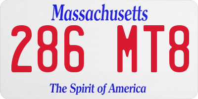 MA license plate 286MT8
