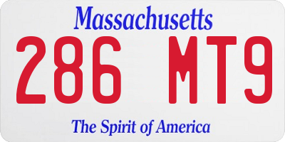 MA license plate 286MT9