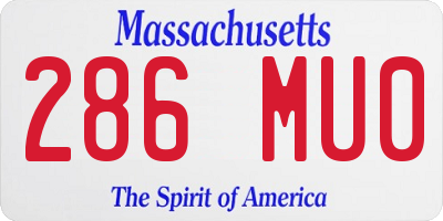 MA license plate 286MU0