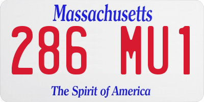 MA license plate 286MU1